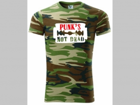 Punks not Dead pánske maskáčové tričko 100 %bavlna 